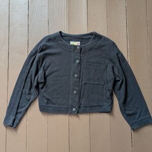 Vintage Impact Crop Top Cardigan Black Womens Size Small